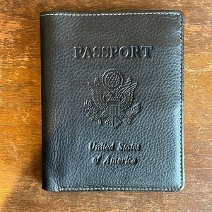 Fossil Black Leather Passport Wallet